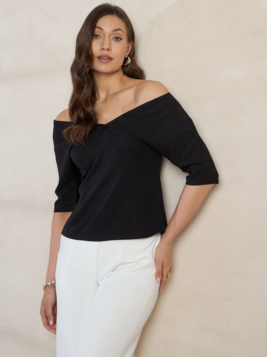 Black Off Shoulder Top