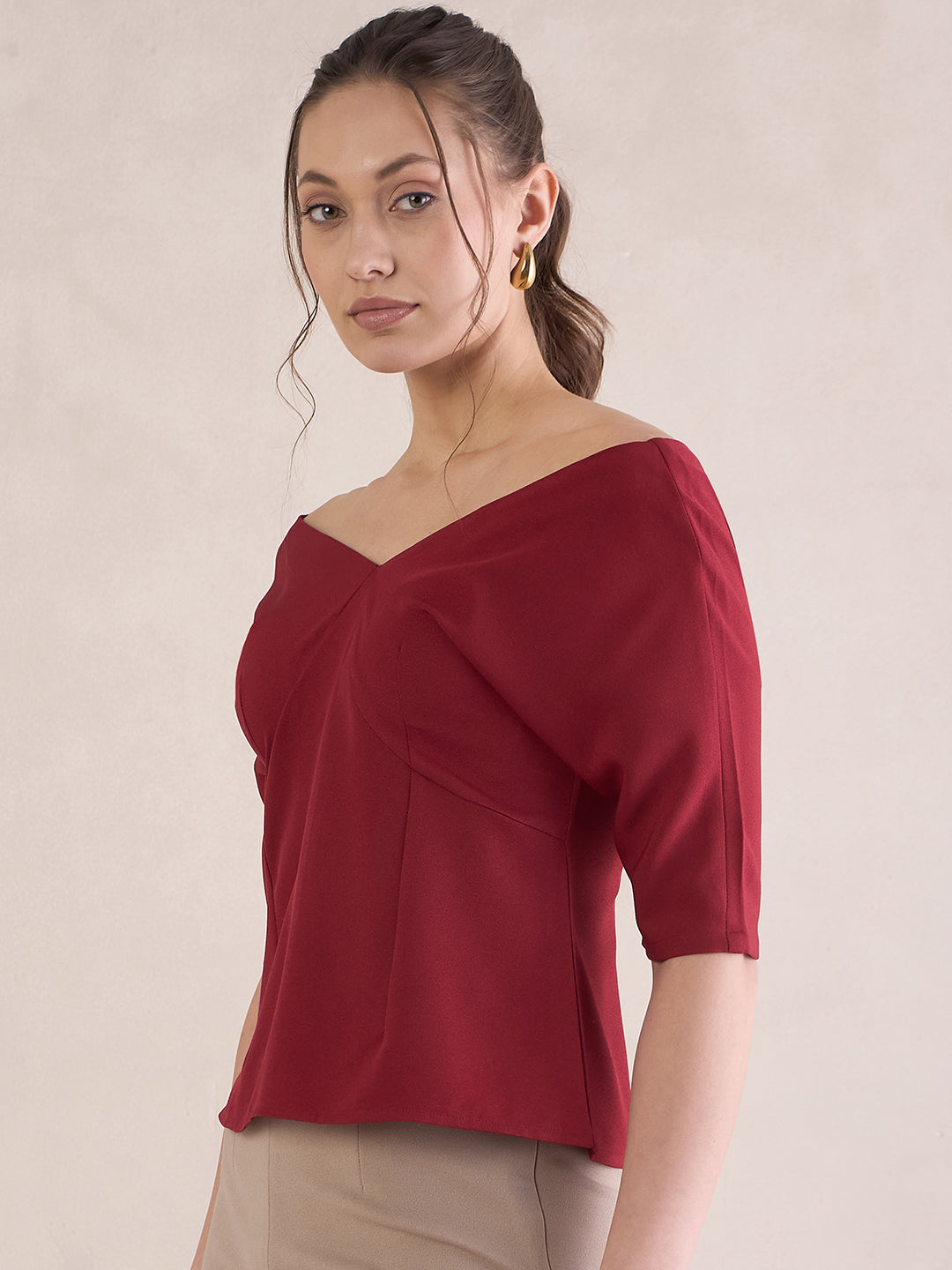 Red Off Shoulder Top