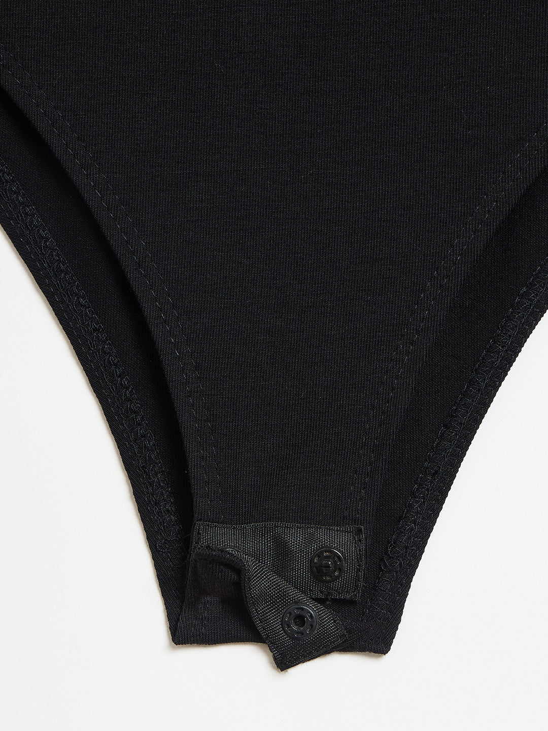 Black Cotton Knit Bodysuit