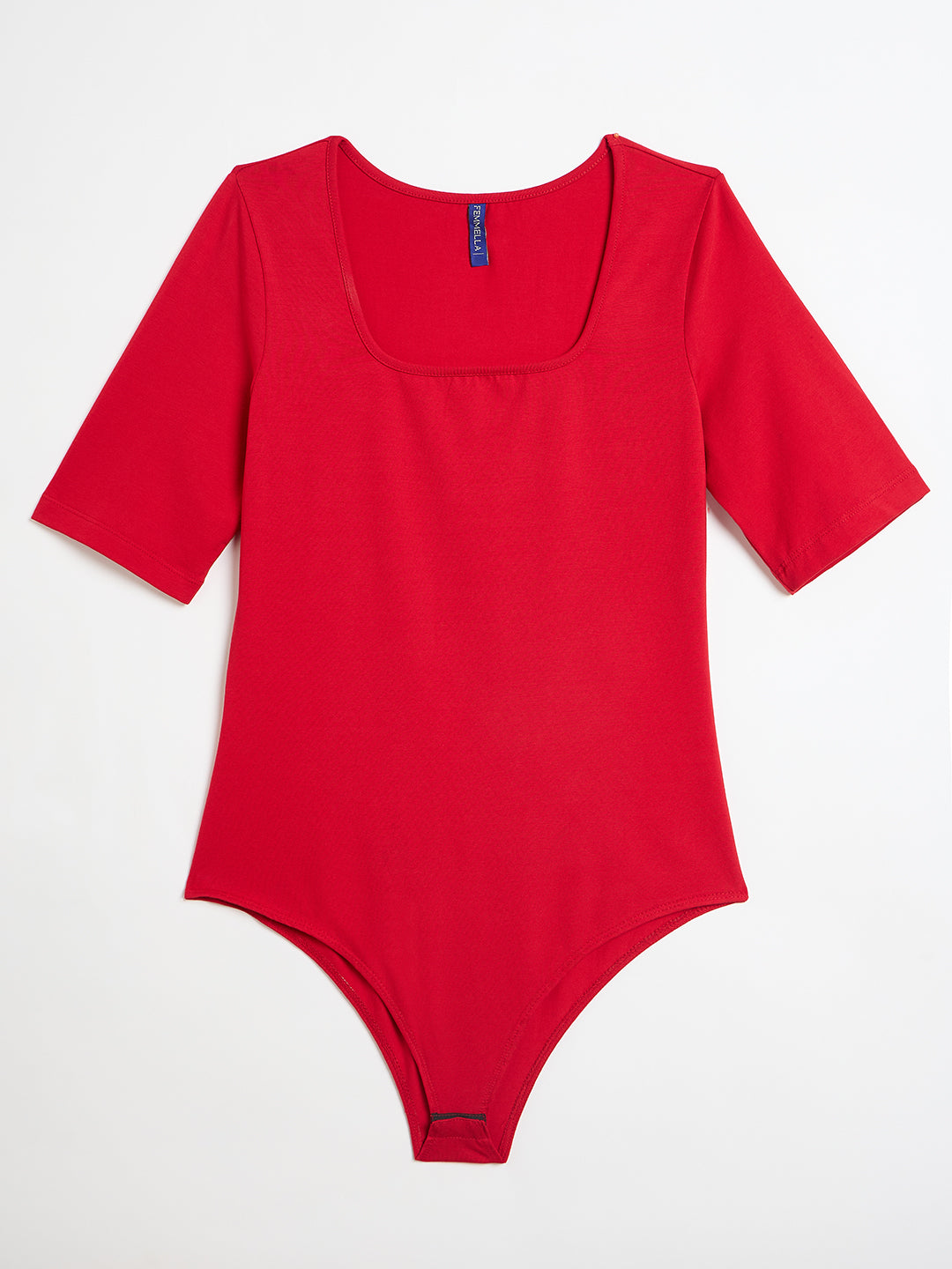 Red Cotton Knit Bodysuit