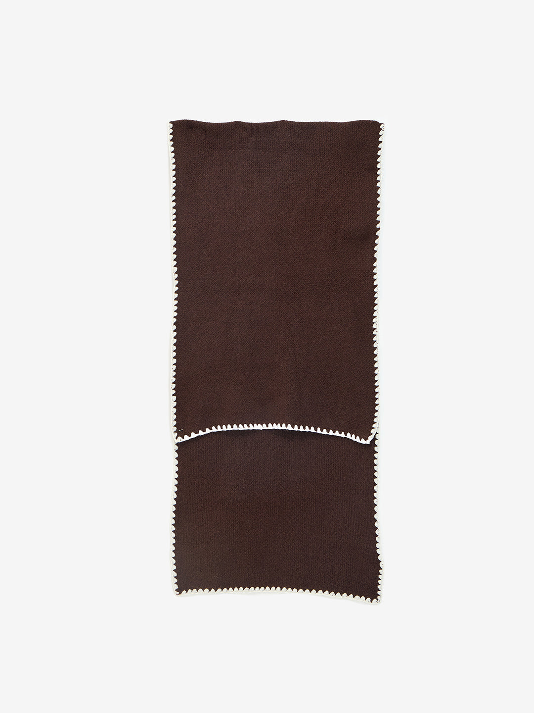 Mocha Contrast Stitch Detail Scarf