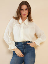 Off White Pearl Detail Shirt