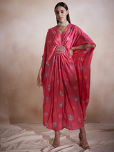 Pink Floral embellished kaftan
