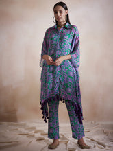 Purple Floral Tassel Detail Kaftan Co-Ord Set