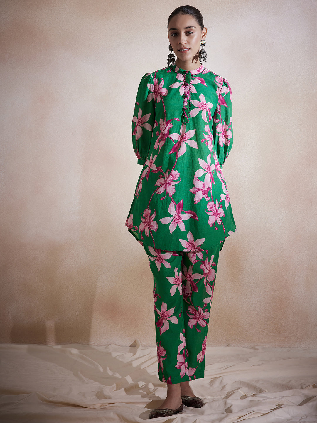 Green Tropical Printed Co-Ord Set
