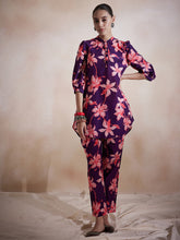 Purple Tropical Printed Co-Ord Set