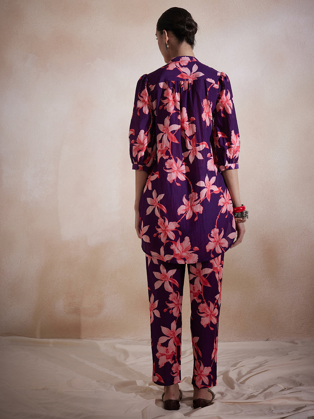 Purple Tropical Printed Co-Ord Set
