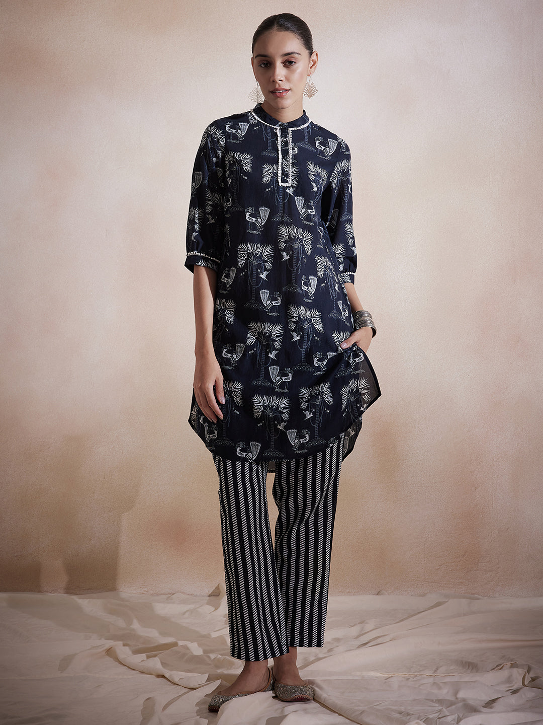 Black Tribal Printed Co-Ord Set