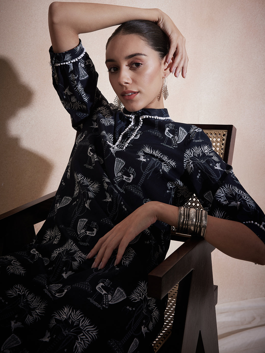 Black Tribal Printed Co-Ord Set