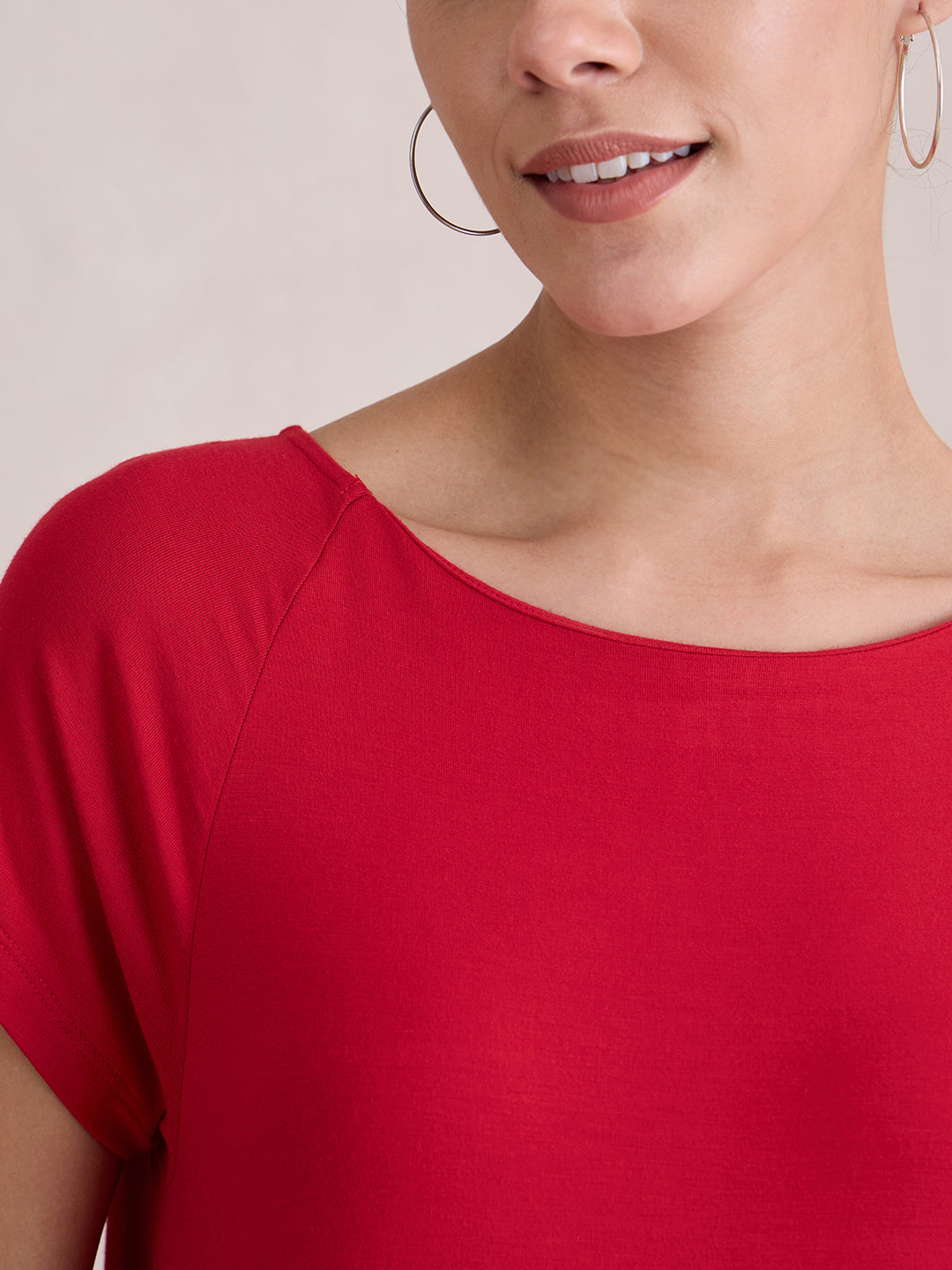 Bamboo Red Knit Swing Mini Dress
