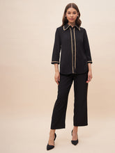 Black Laced Shirt Co-Ord Set