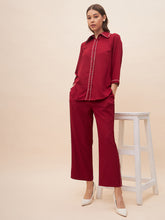Red Laced Shirt Co-Ord Set