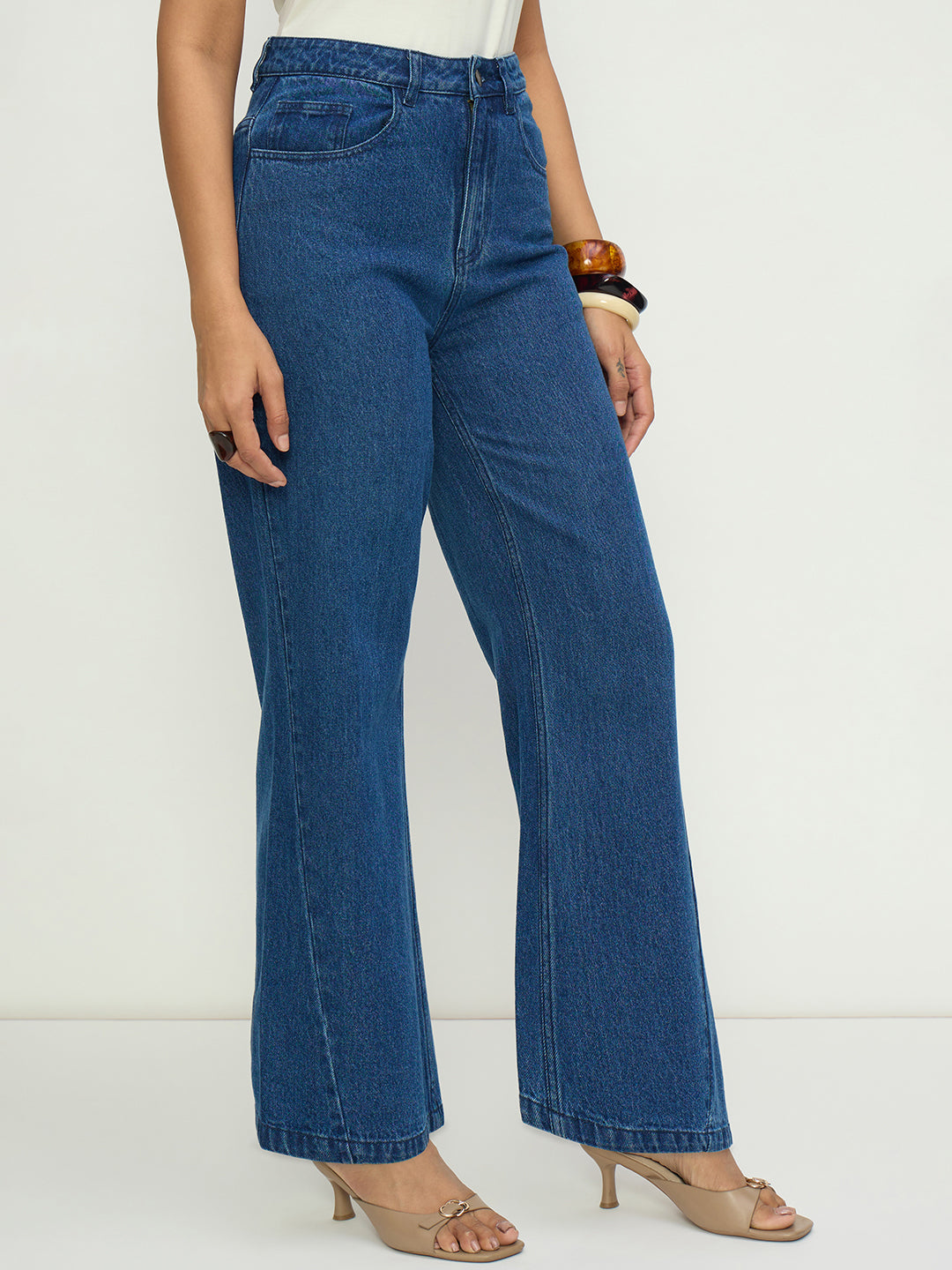 DenimClassic Navy Flared High-Rise Jeans