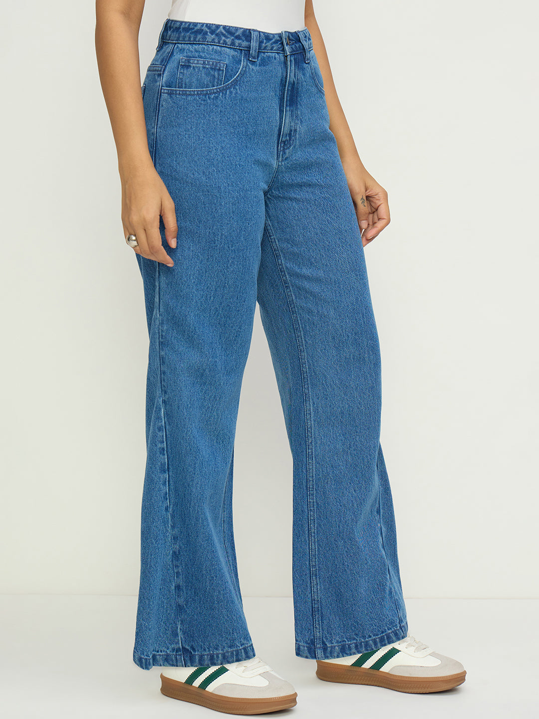 DenimClassic Blue Flared High-Rise Jeans