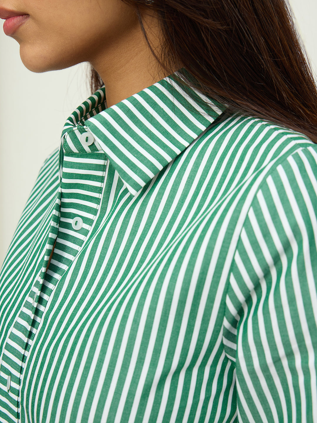 Green Stripe A-Line Mini Dress