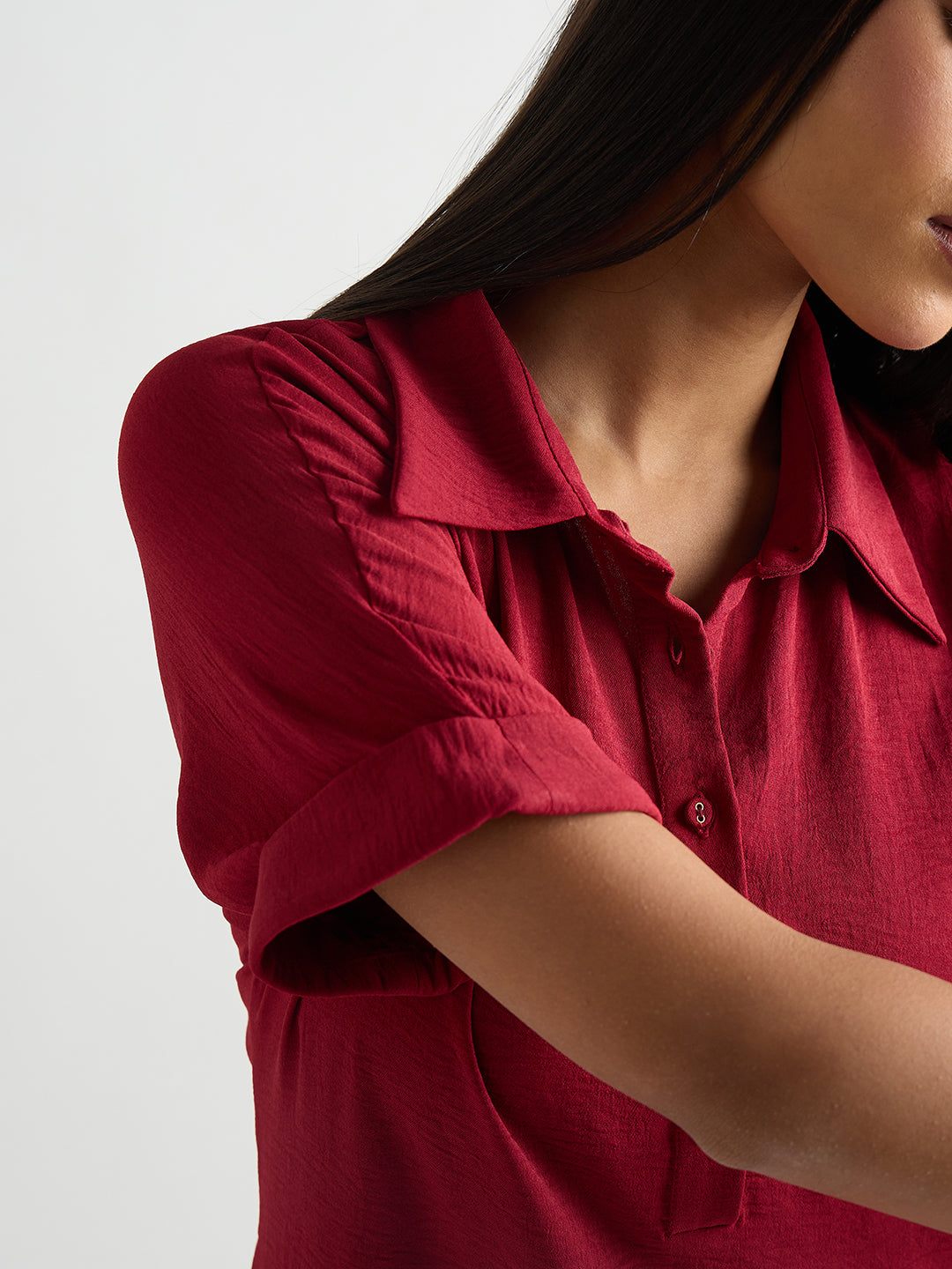 Deep Red A-Line Maxi Dress