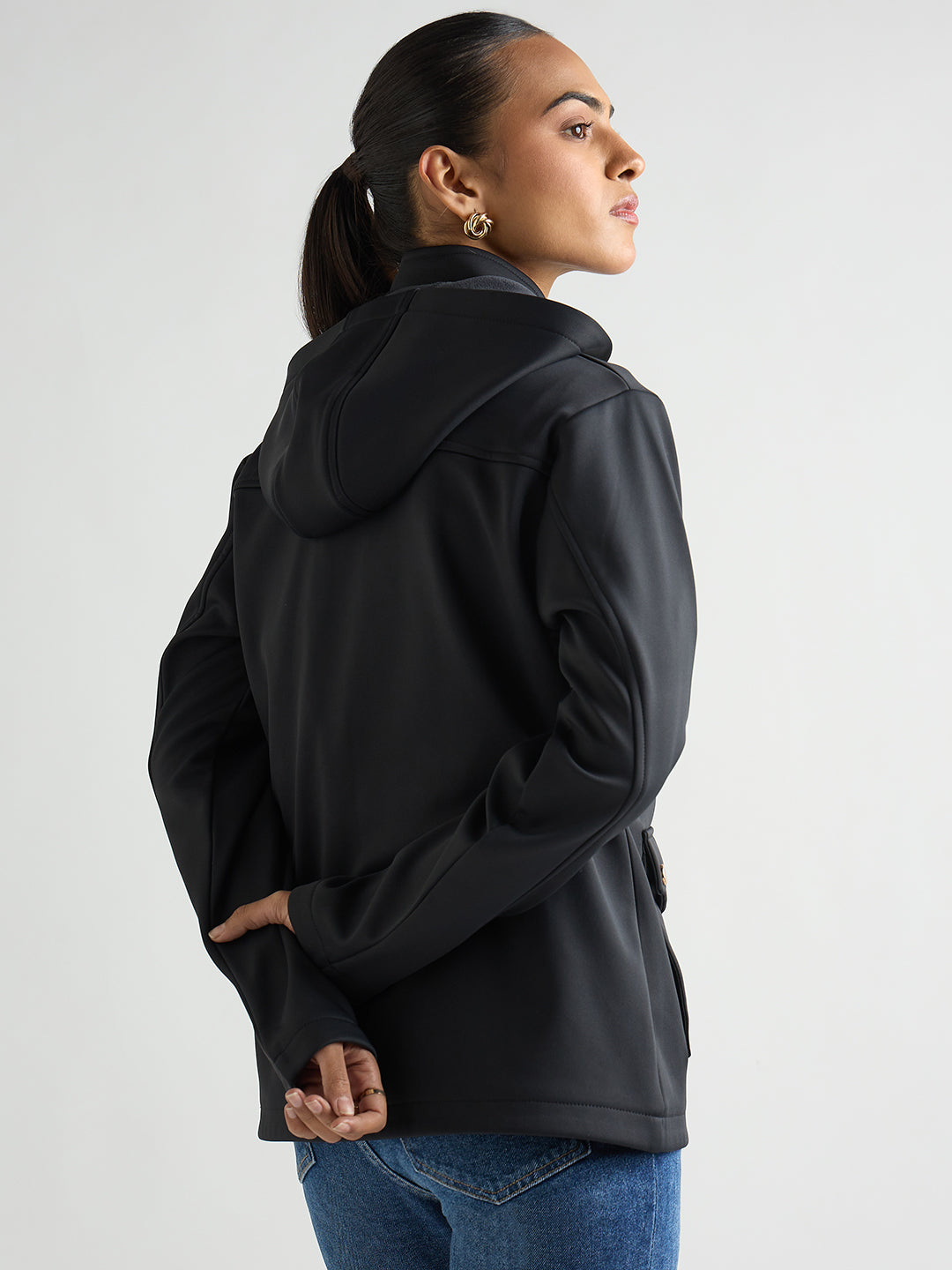 Navy Zip Up Hooded Jacket