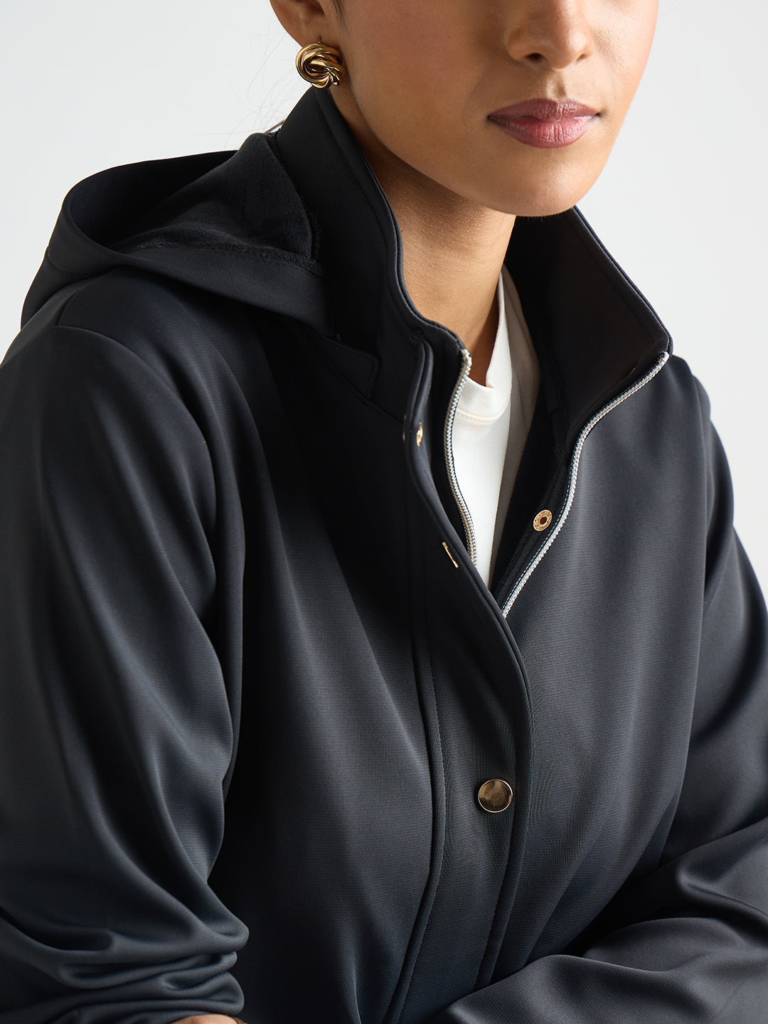Navy Zip Up Hooded Jacket