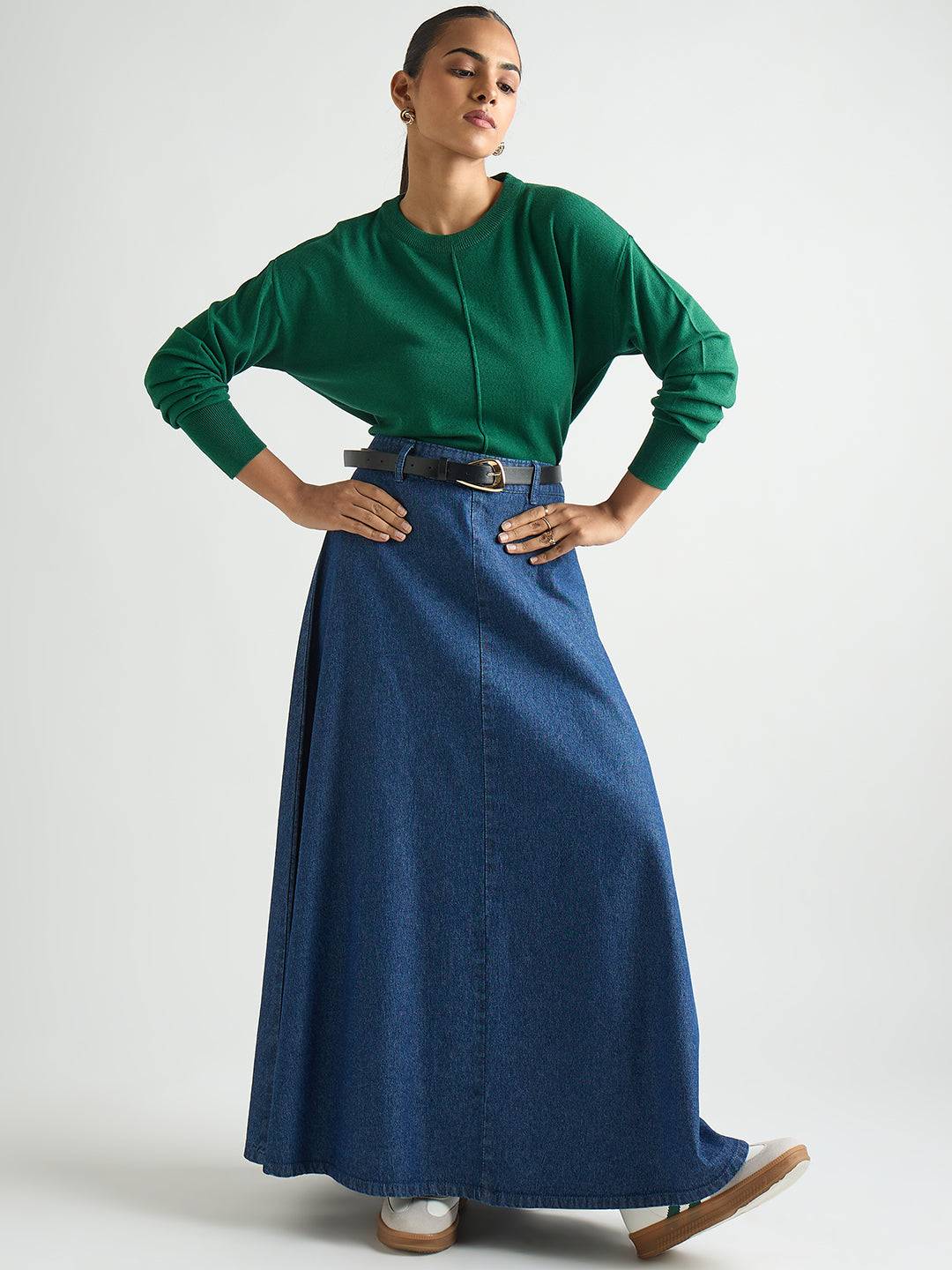 Bright Green Pintuck Detail Sweater