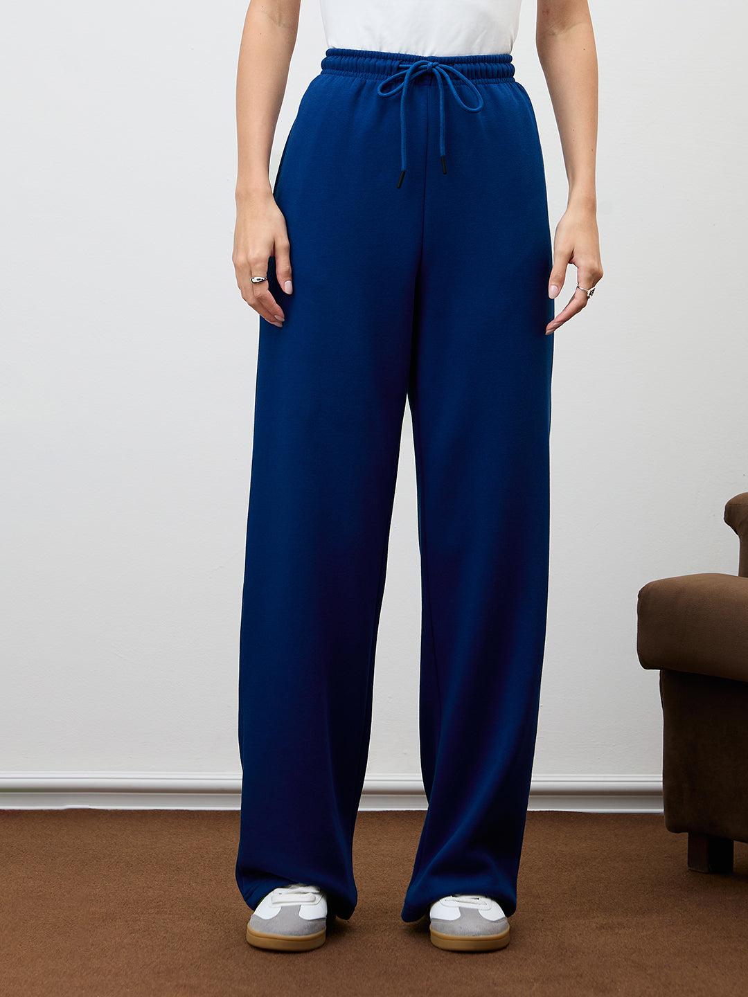 Royal Blue Straight Leg Fleece Trackpants