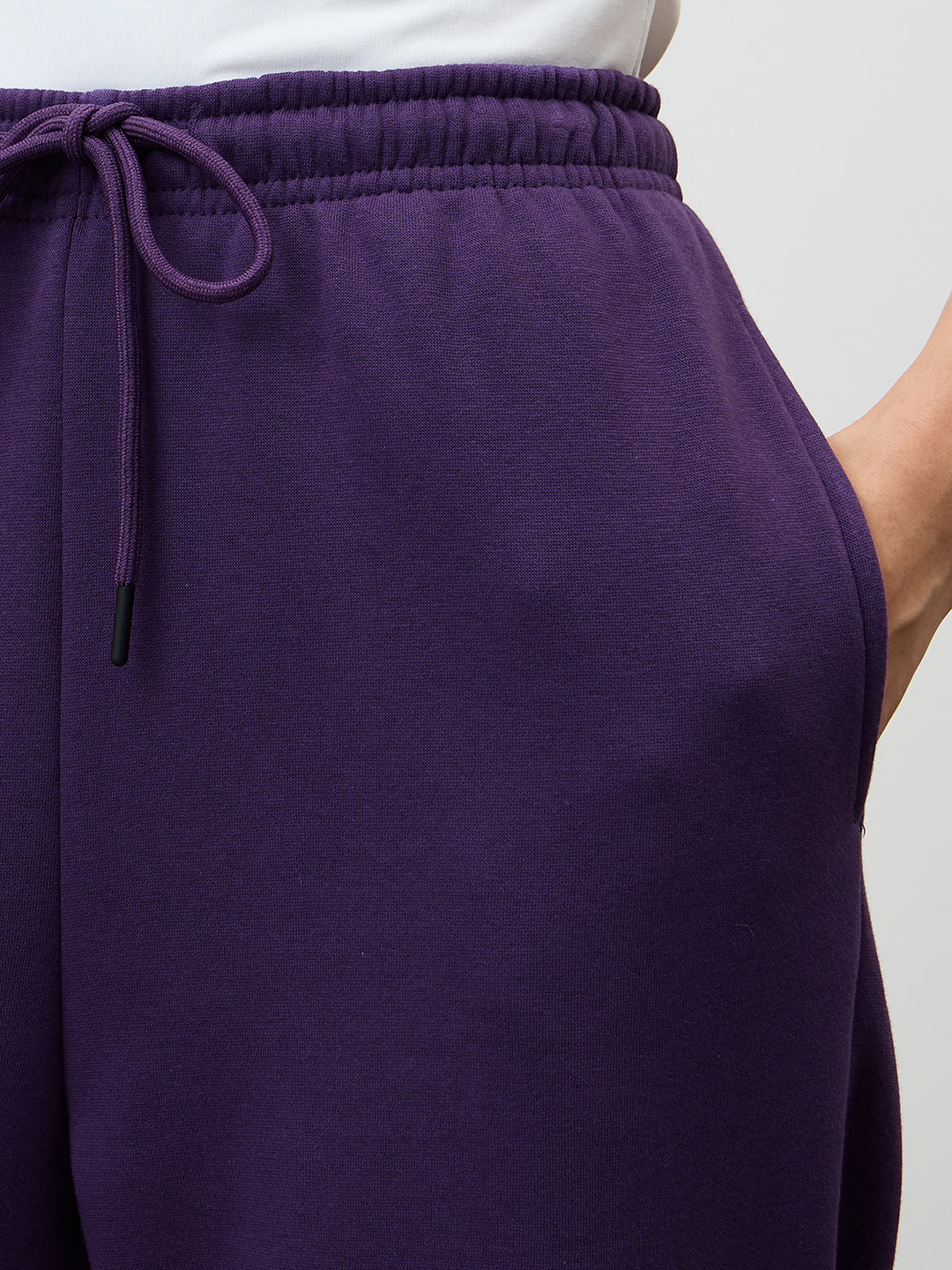 Purple Straight Leg Fleece Trackpants
