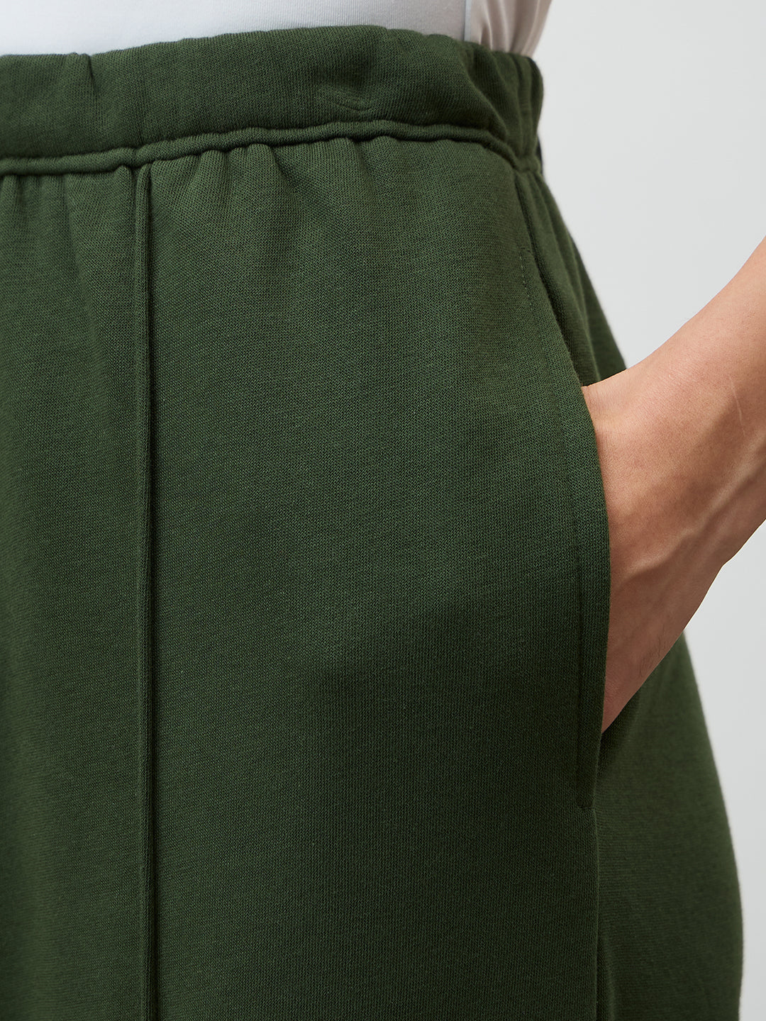 Olive Wide Leg Fleece Trackpants