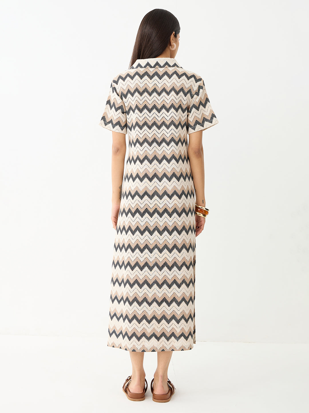 Multi Chevron Crochet Maxi Dress