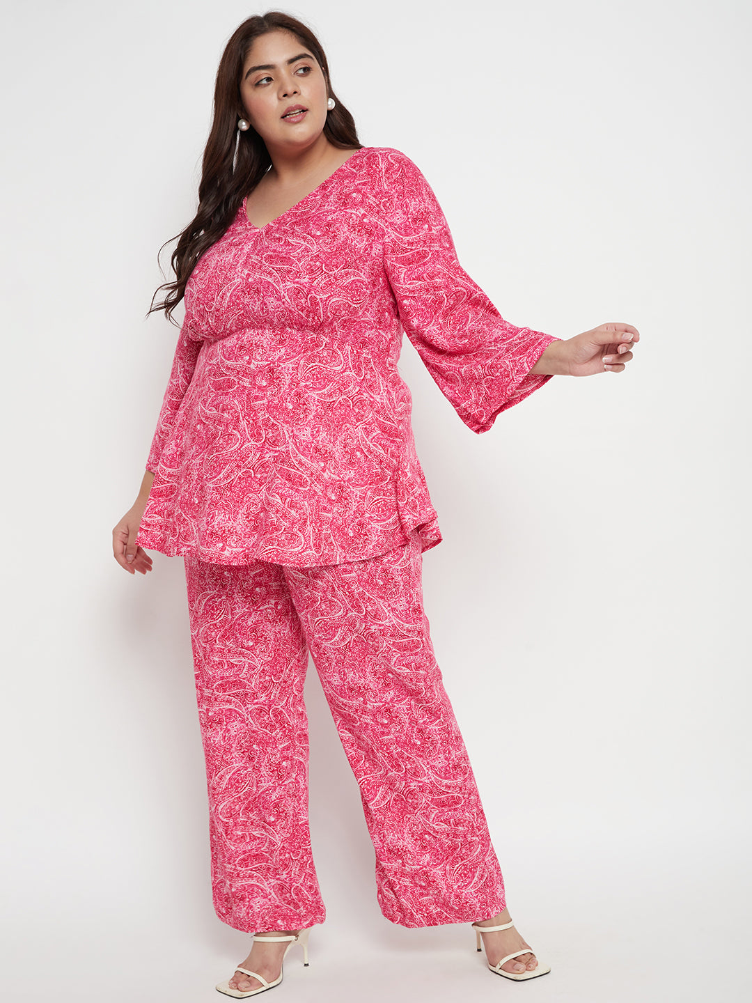 Pink Paisley Printed Co-Ord Set