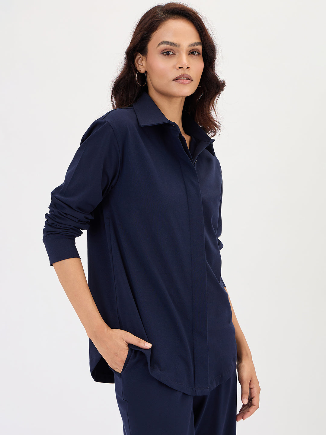 Navy Blue Travel Shirt