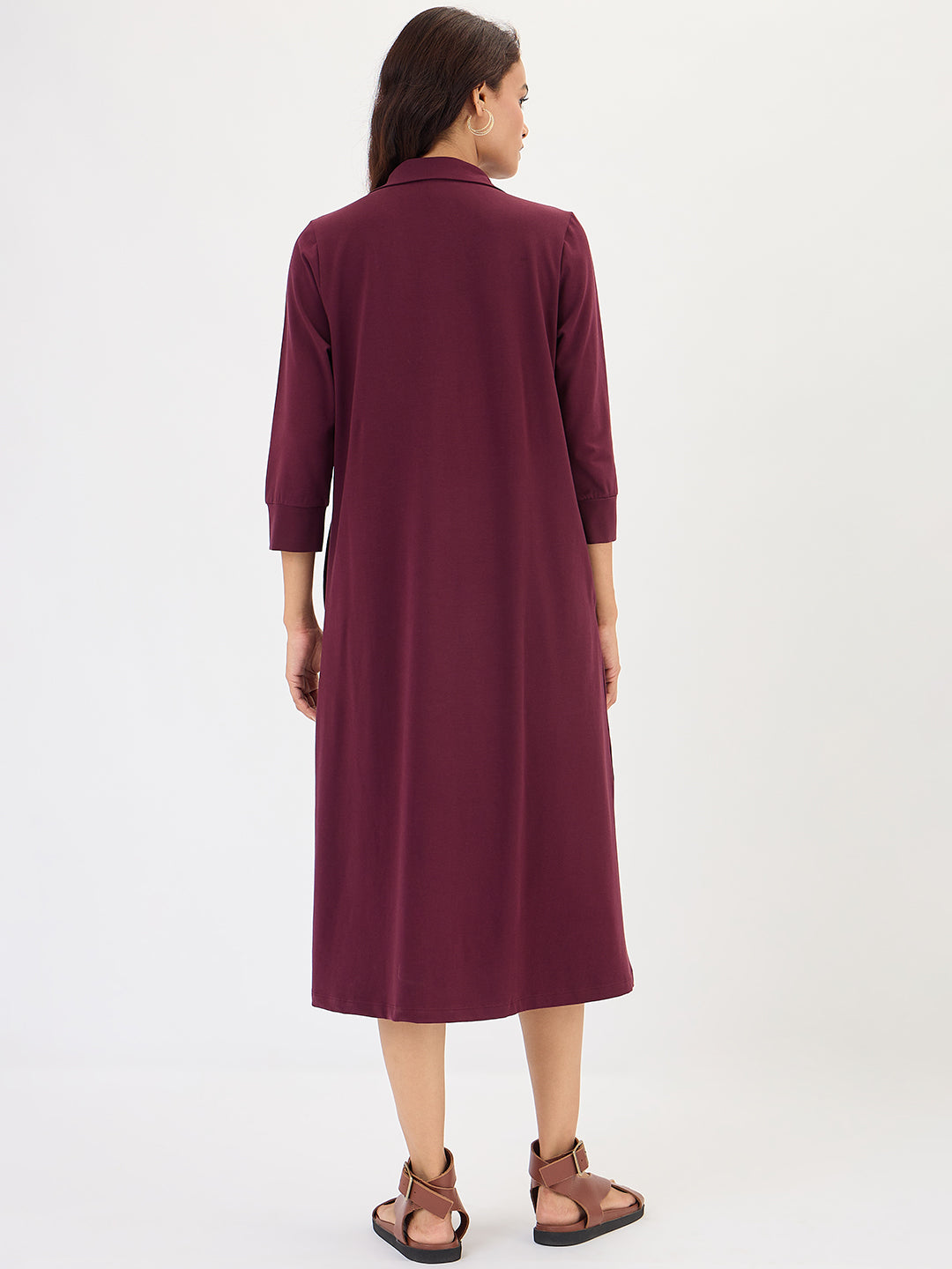 Wine A-Line Travel Dress