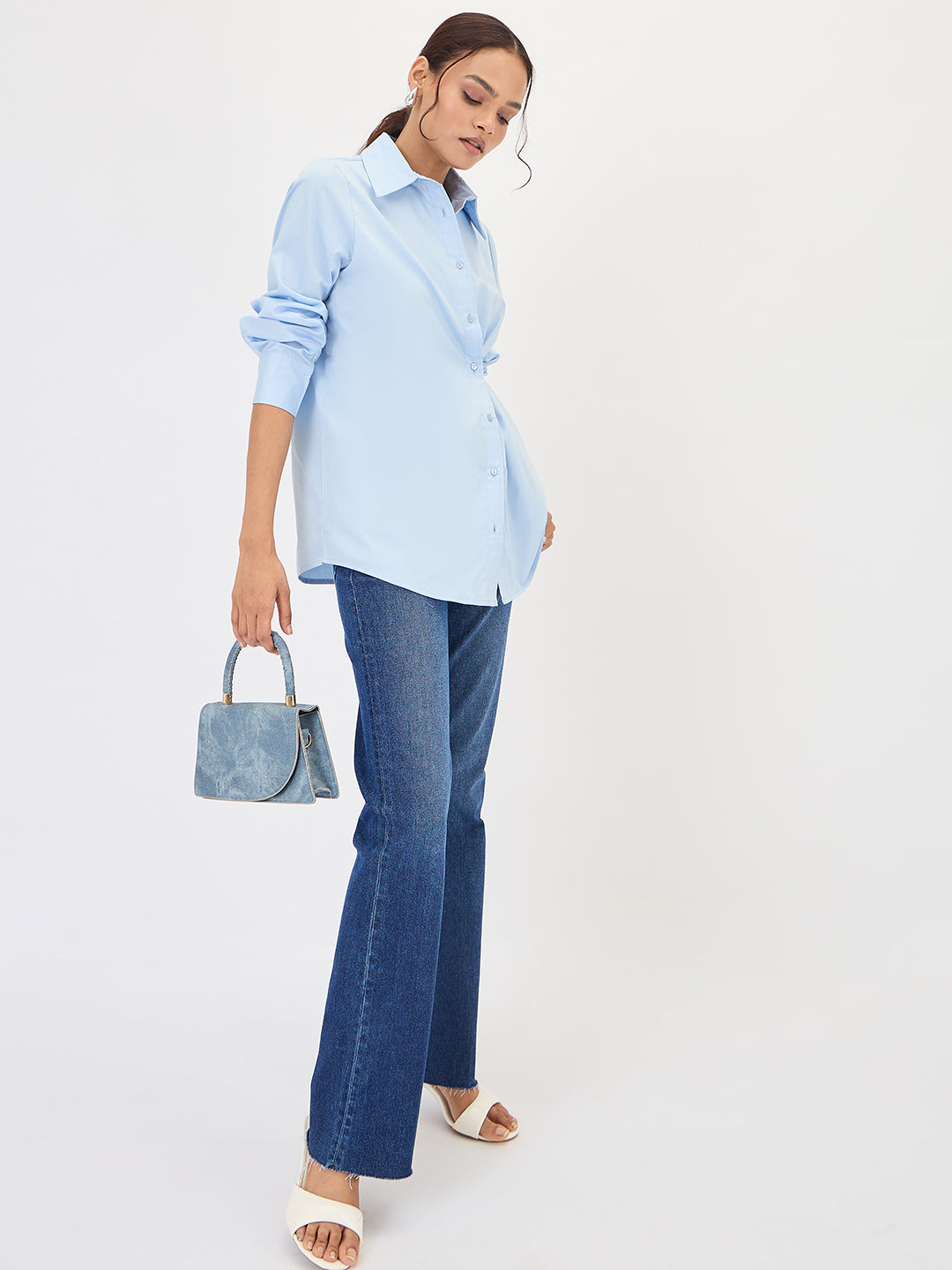 Powder Blue Multiple Closure Shirt