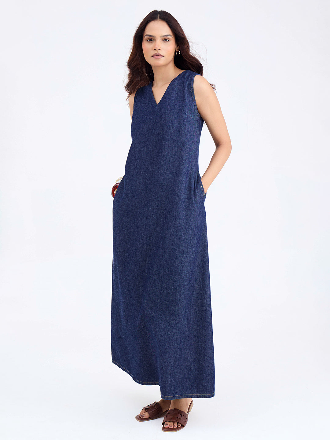 DenimClassic Navy Sleeveless Maxi Dress