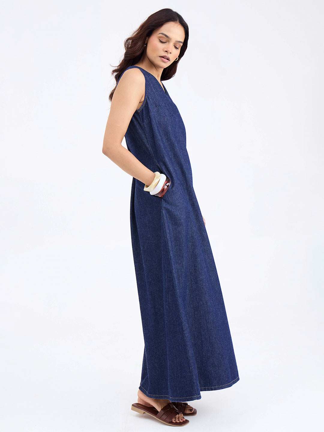 DenimClassic Navy Sleeveless Maxi Dress