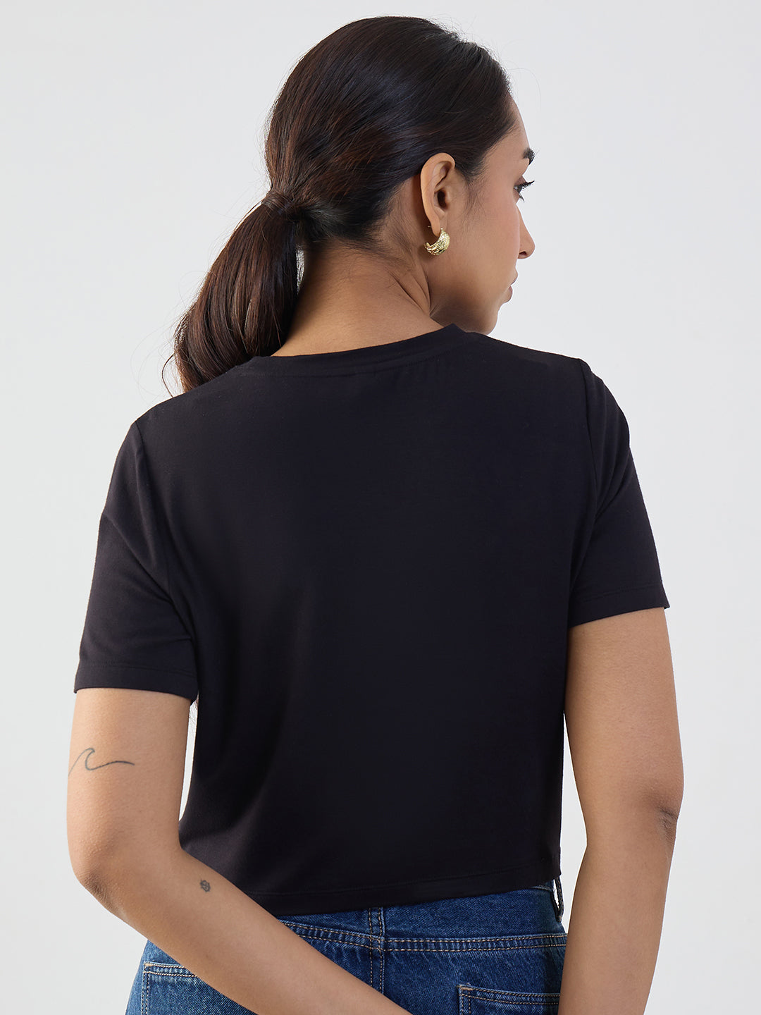Black Bamboo Knotted T Shirt