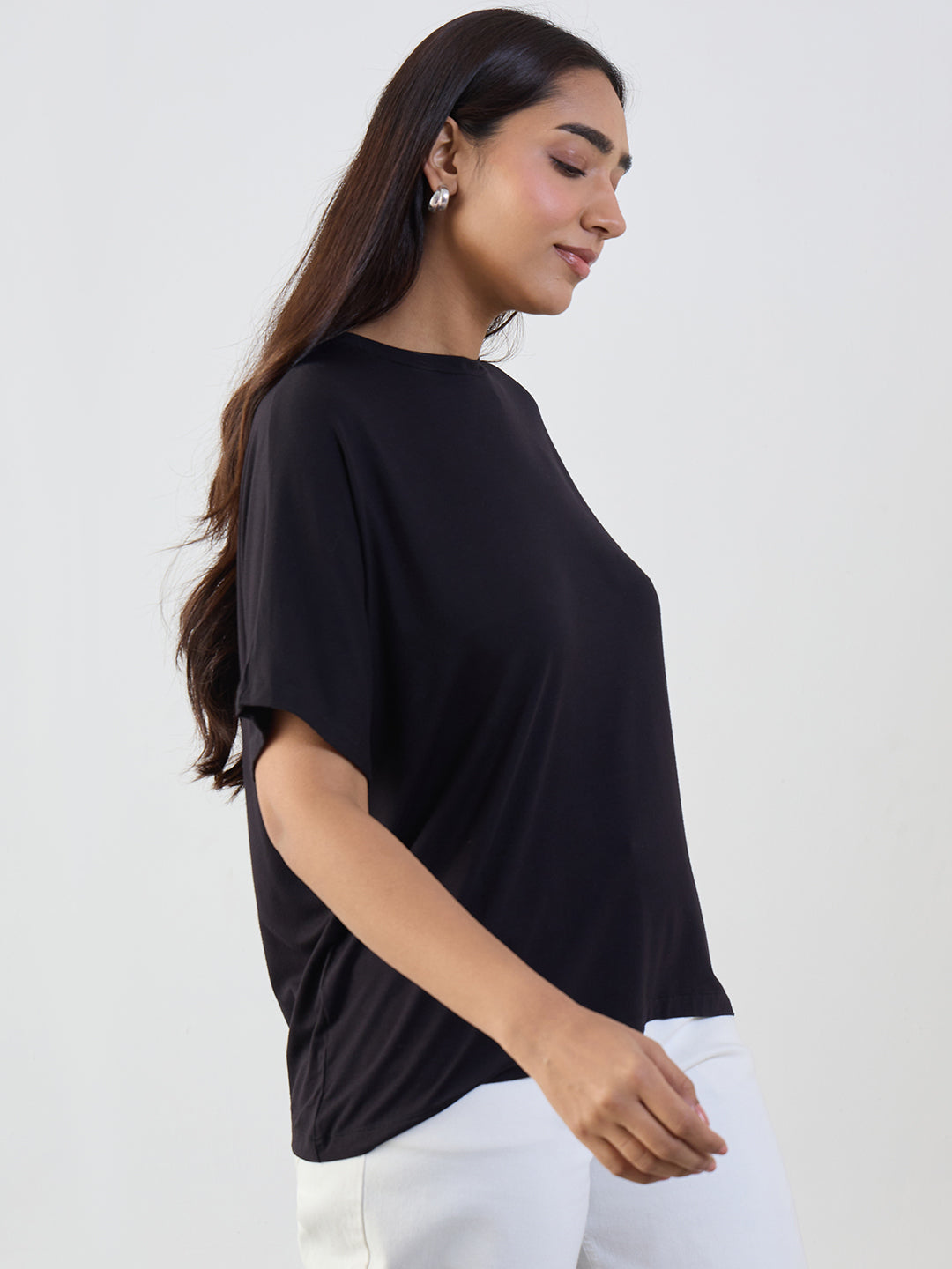 Bamboo Black Easy Fit T-Shirt