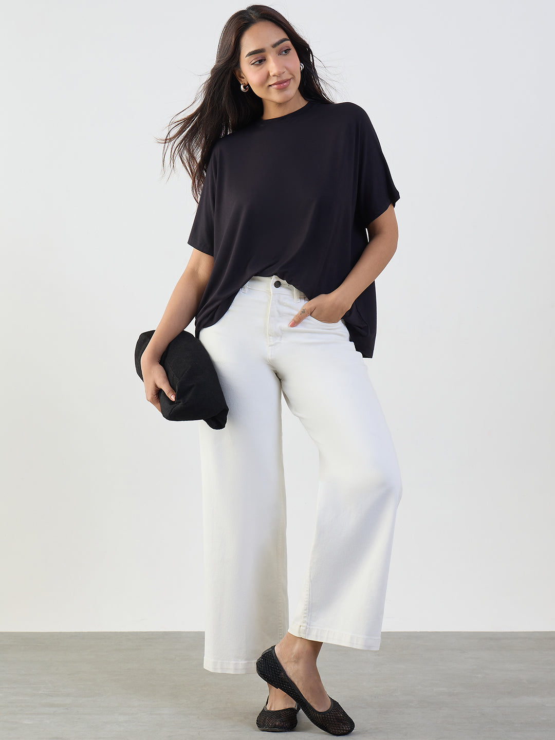 Bamboo Black Easy Fit T-Shirt