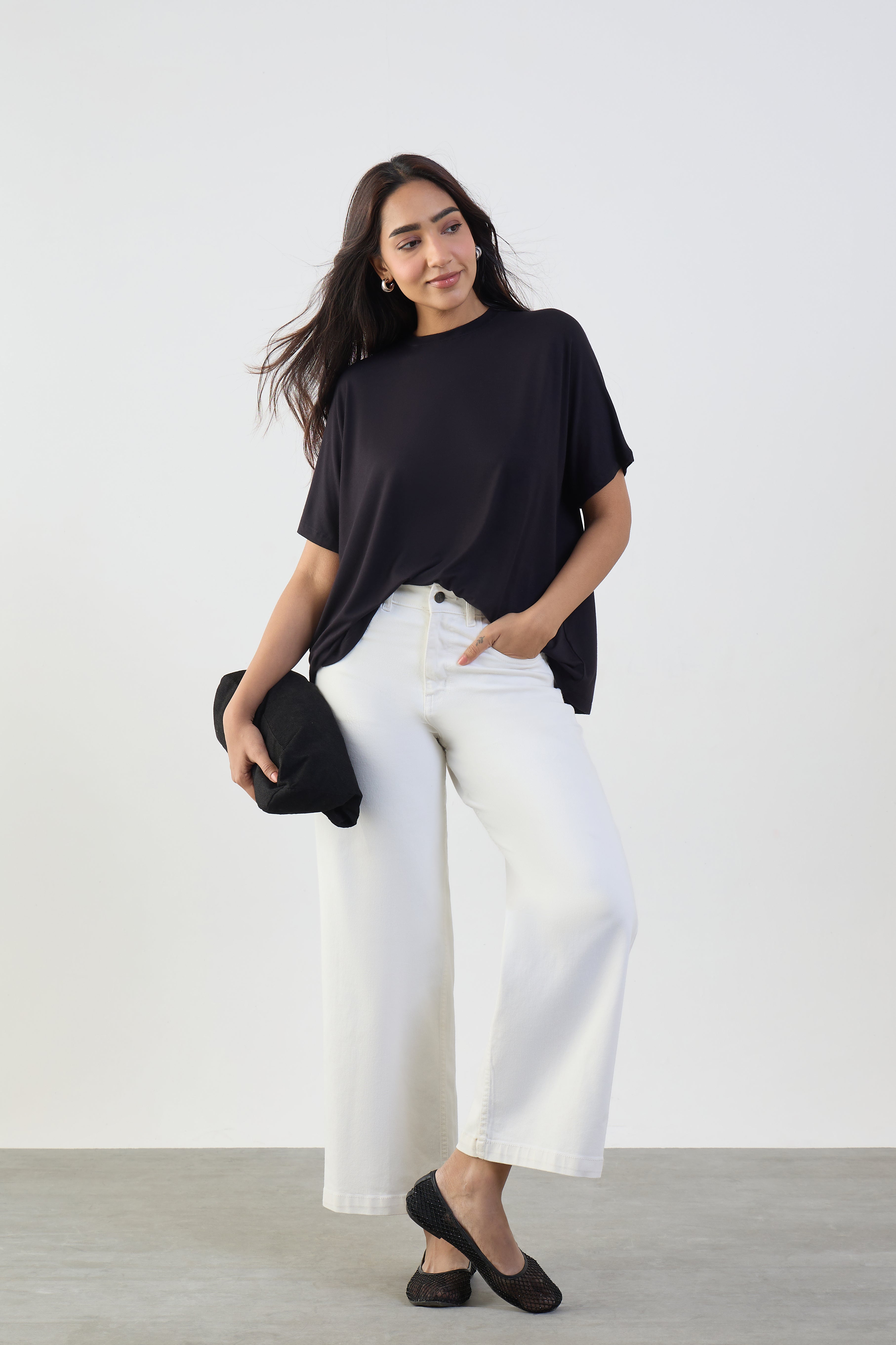 Bamboo Black Easy Fit T-Shirt