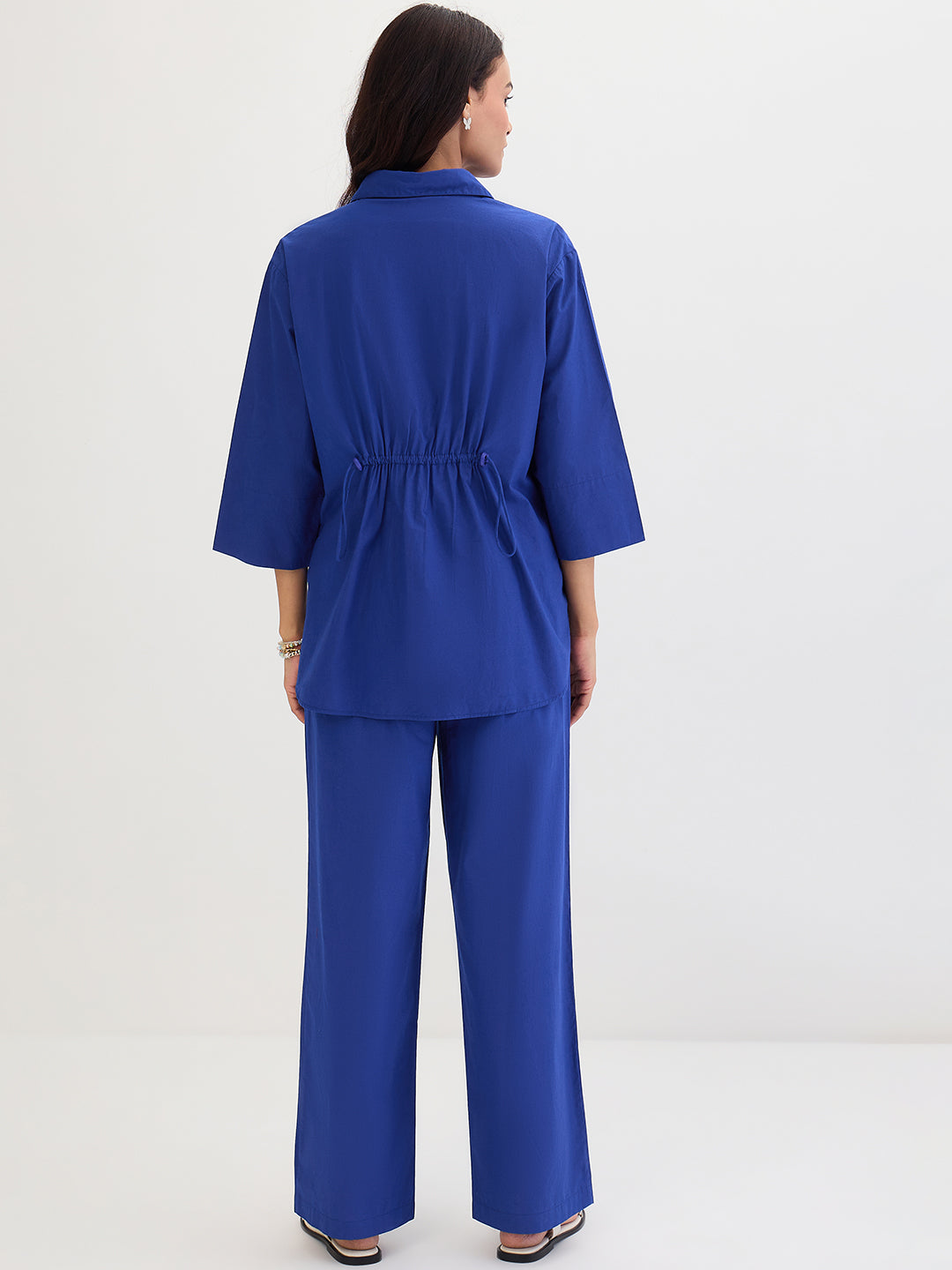 Royal Blue Poplin Shirt Co-Ord Set