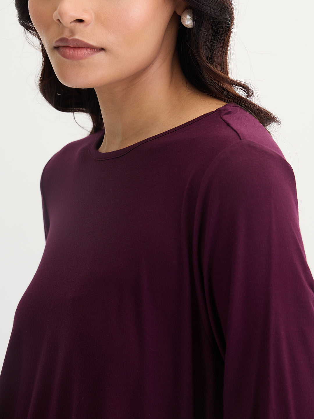 Bamboo Wine Knit Asymmetrical Co-Ord