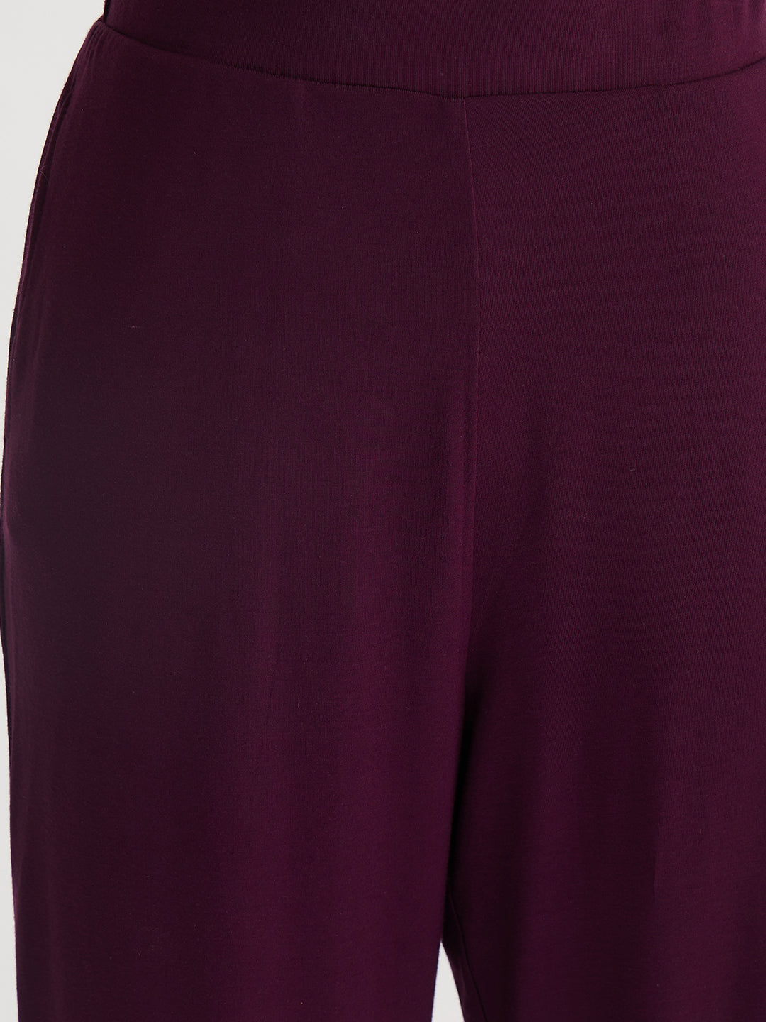 Bamboo Wine Knit Asymmetrical Co-Ord