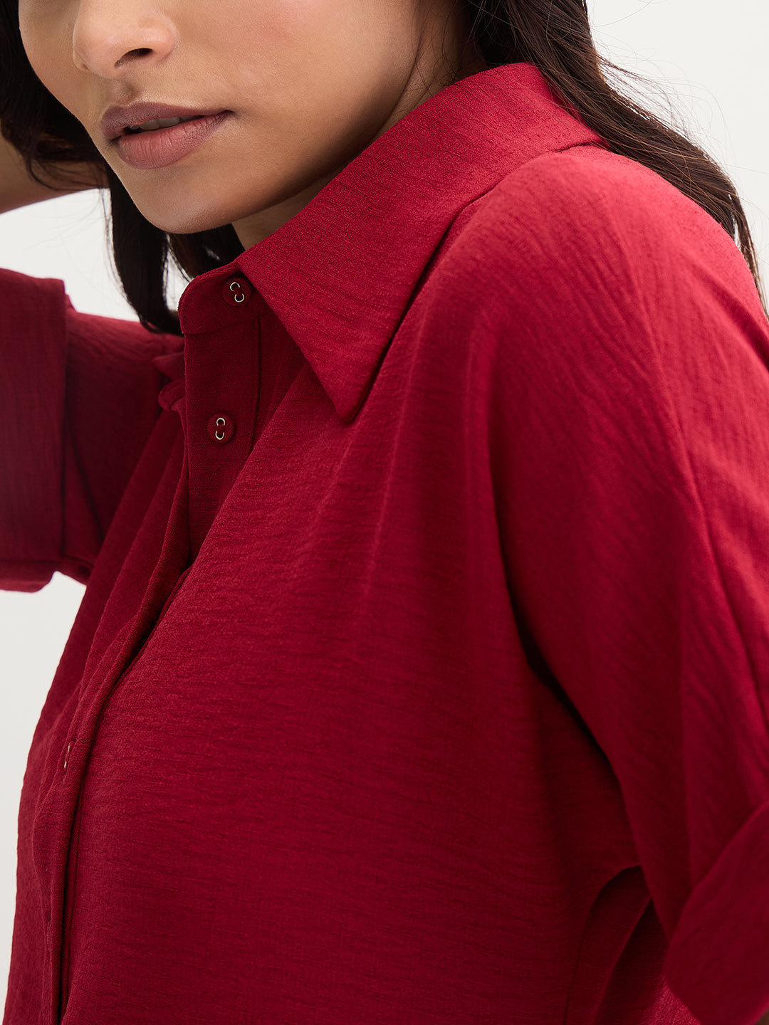 Maroon A-Line Maxi Dress