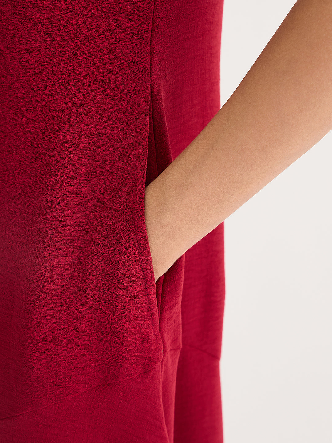 Maroon A-Line Maxi Dress