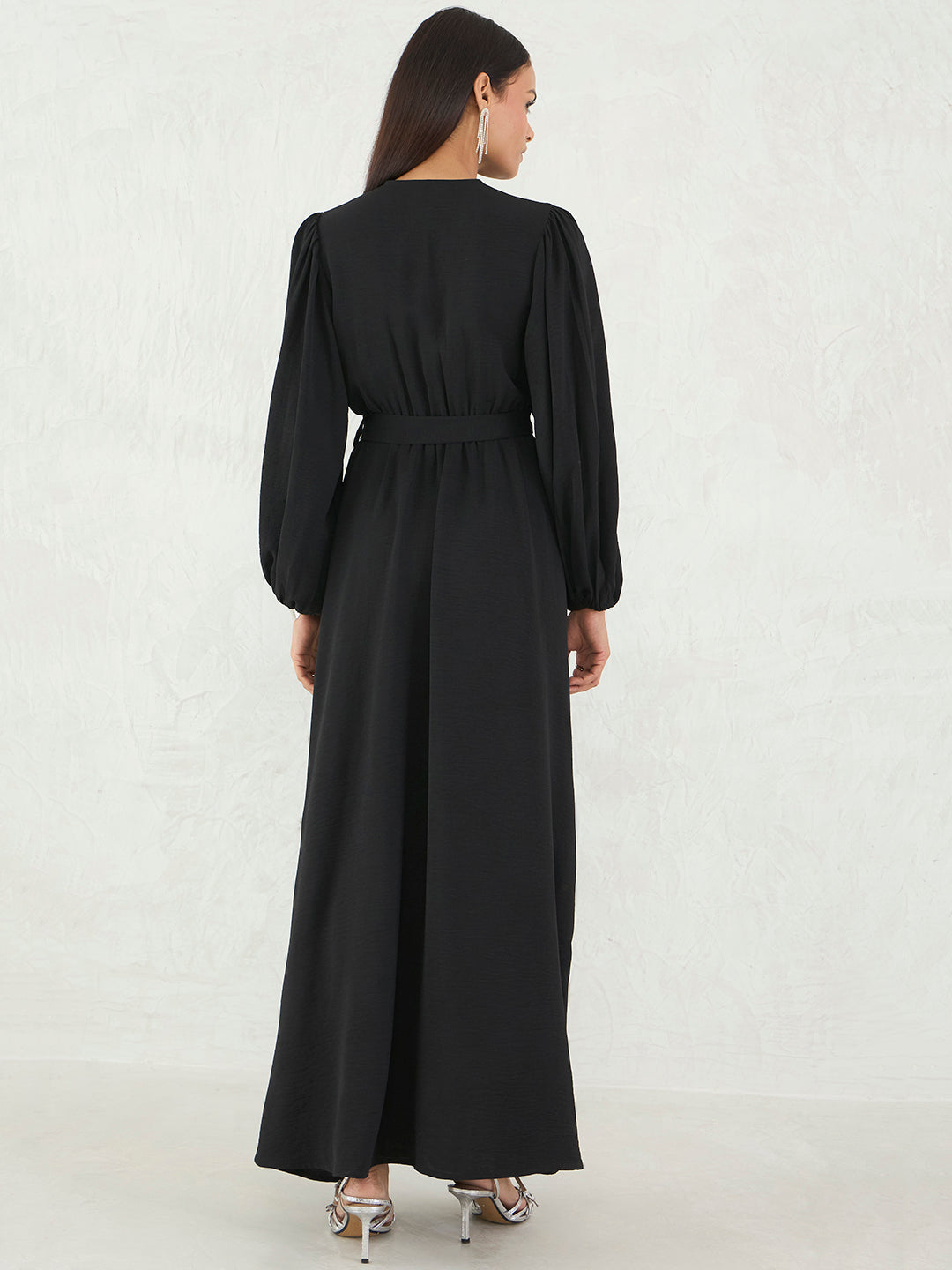 Black Wrap Maxi Dress