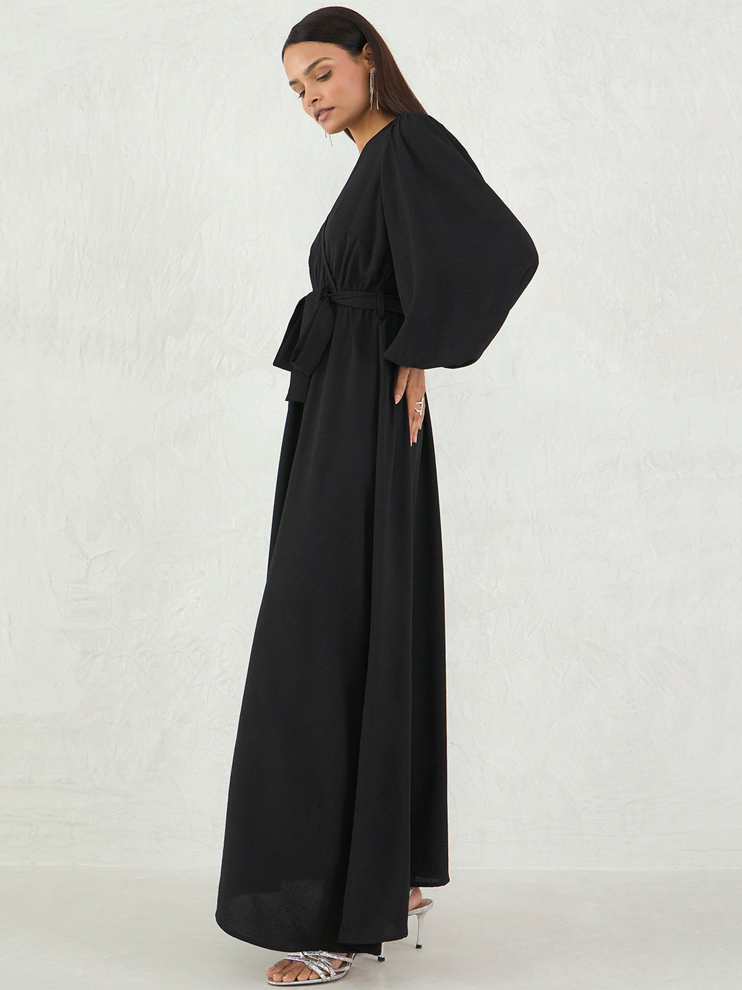 Black Wrap Maxi Dress