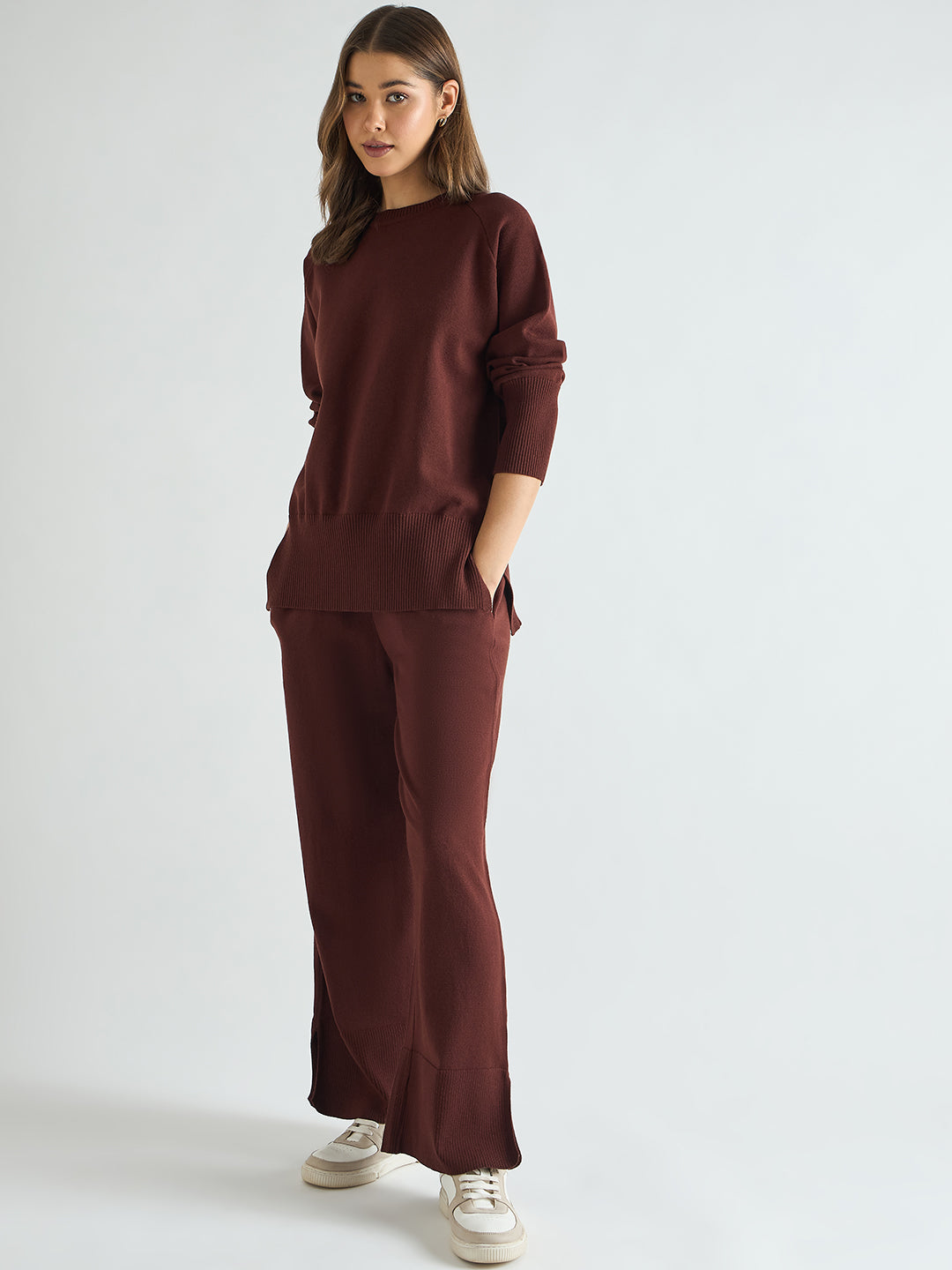 Coffee Brown Raglan Sleeve Sweater Co-Ord