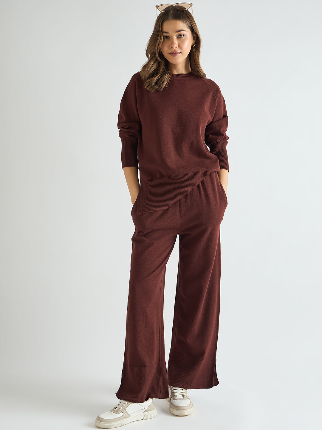 Coffee Brown Raglan Sleeve Sweater Co-Ord