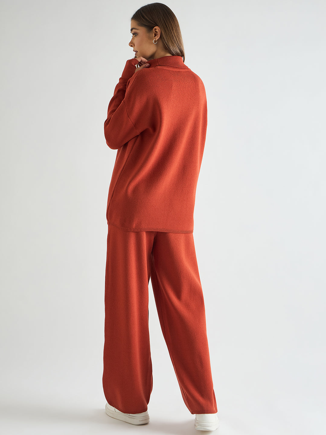 Rust Turtle Neck Knitted Co-Ord
