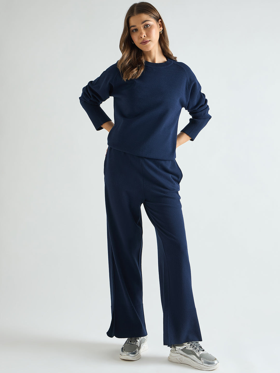 Navy Raglan Sleeve Sweater Co-Ord