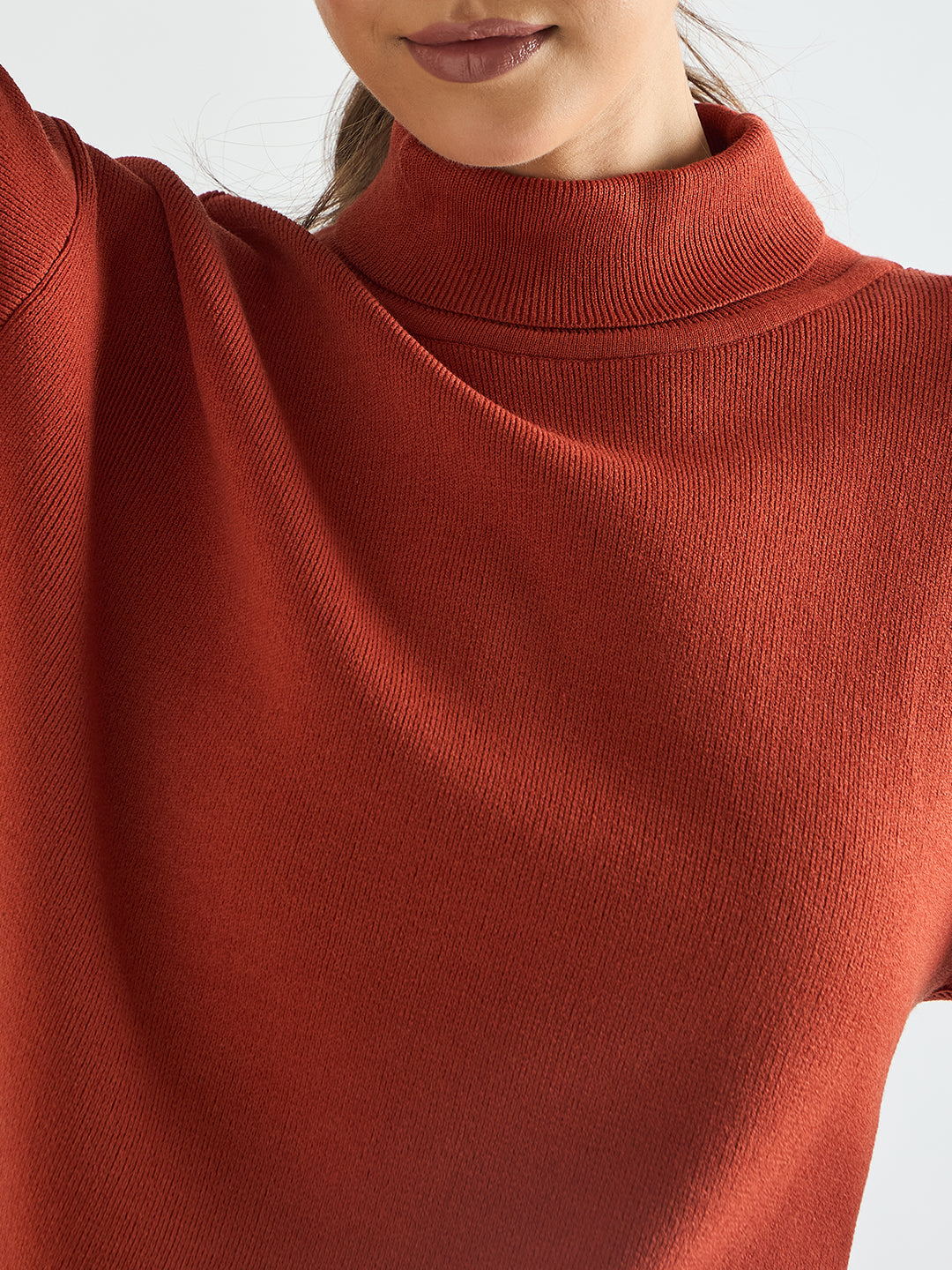 Rust Turtle Neck Knitted Co-Ord