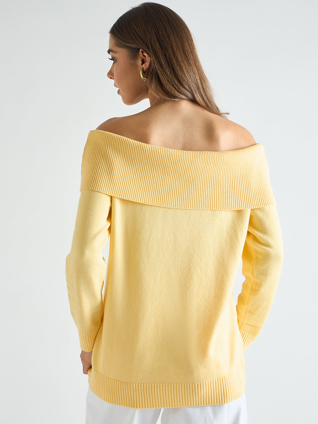 Butter Yellow Off Shoulder Sweater